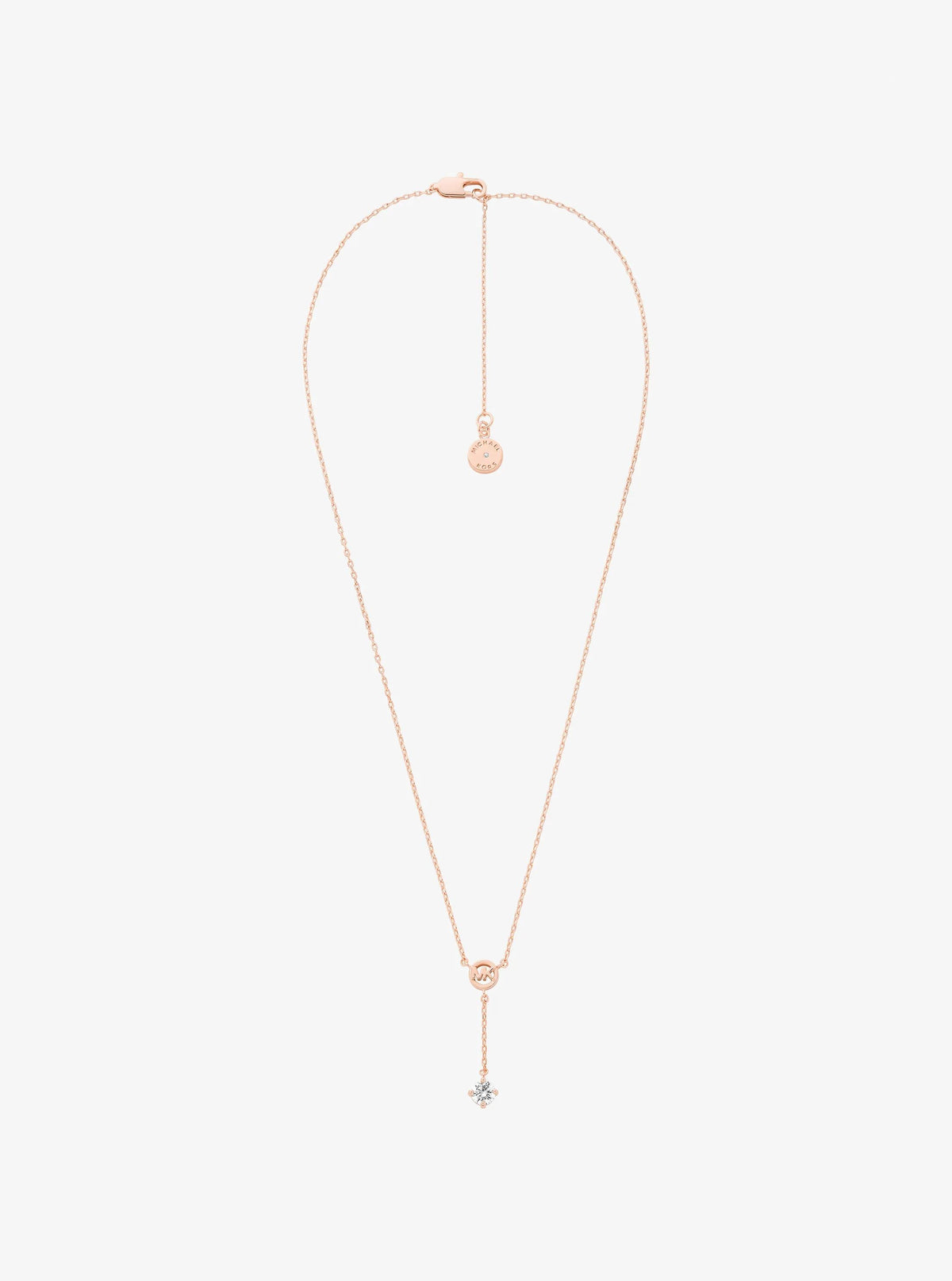 Logo Charm and Cubic Zirconia Necklace