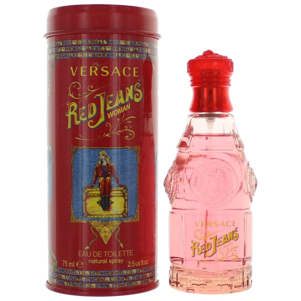 Combo 2pcs Red Jeans by Versace, 2.5 oz EDT Spray for Women