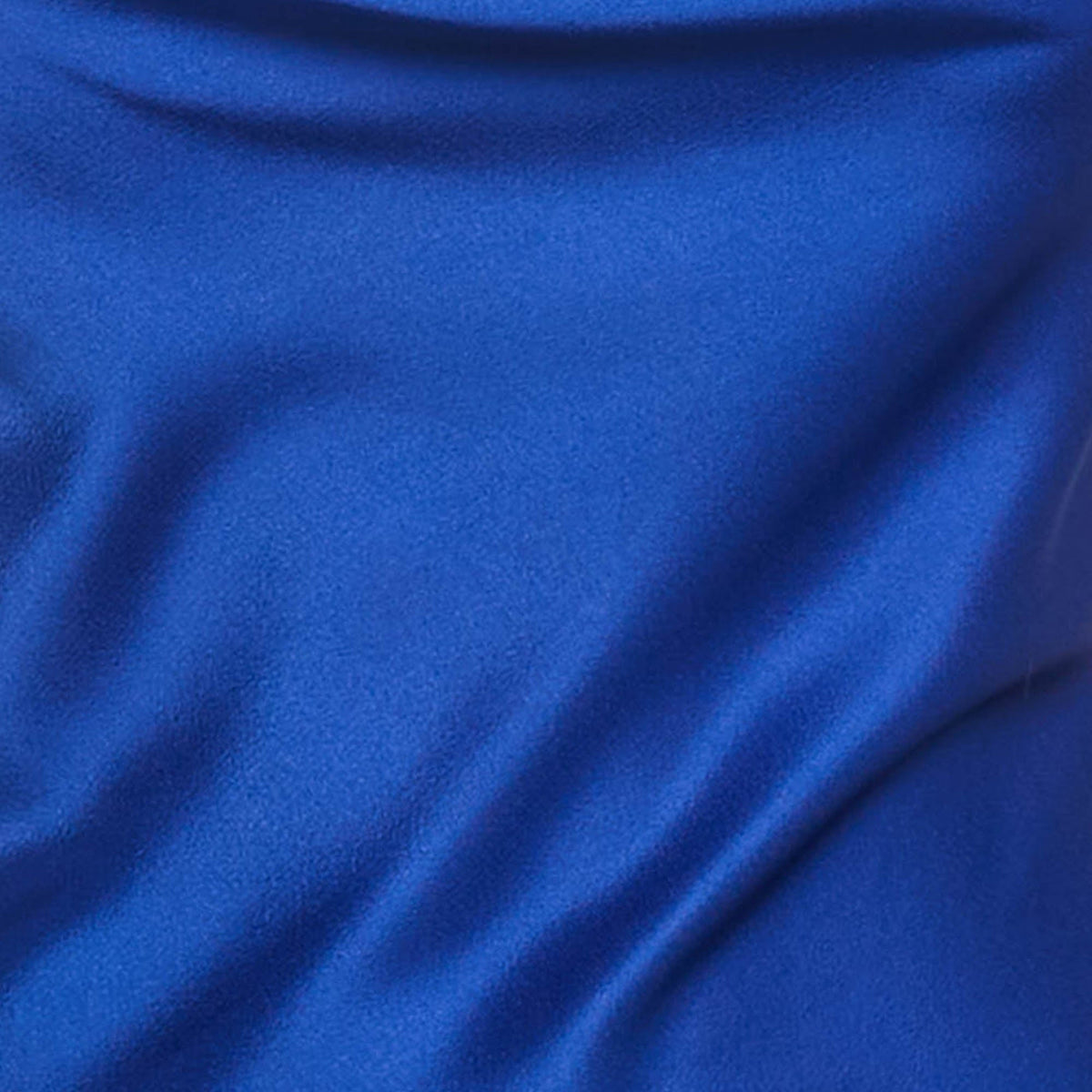 Versace Blue Barocco Lace Satin Silk Cowl Neck Slip Dress