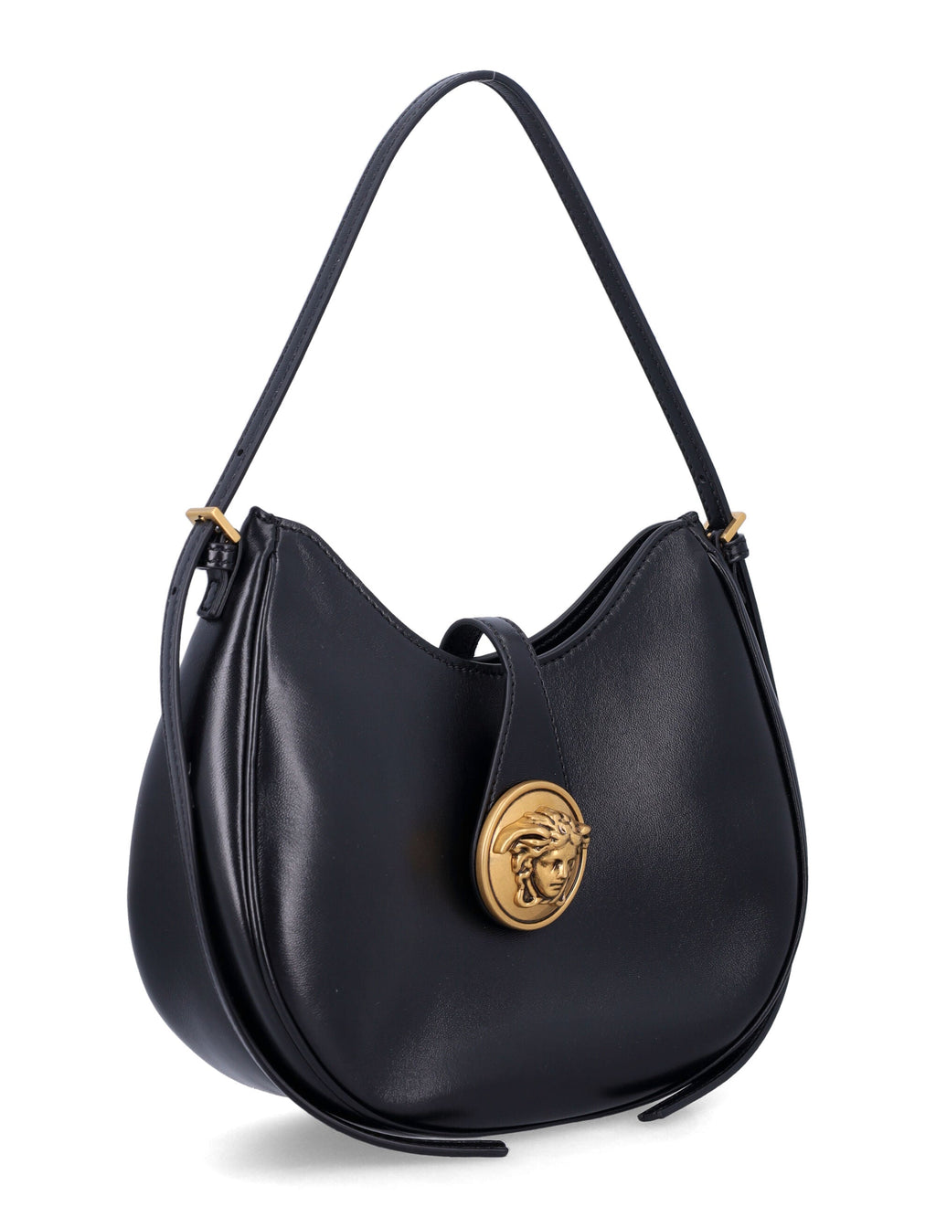 Small Hobo Crescent Leather Shoulder Bag