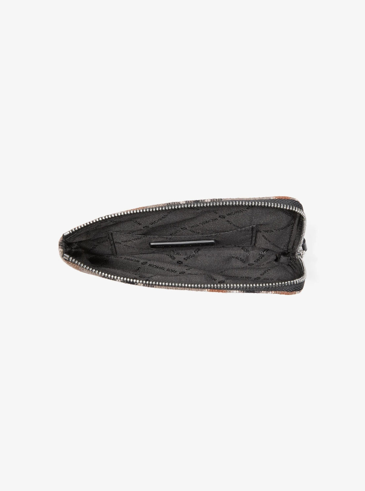 Jet Set Travel Plaid Print Wool Wristlet