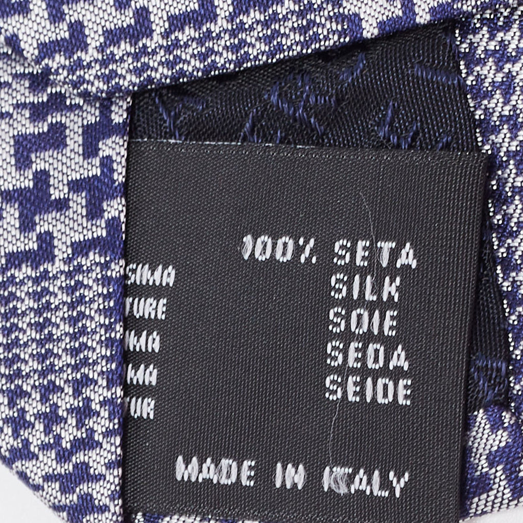 Versace Grey/navy Blue Patterned Silk Tie