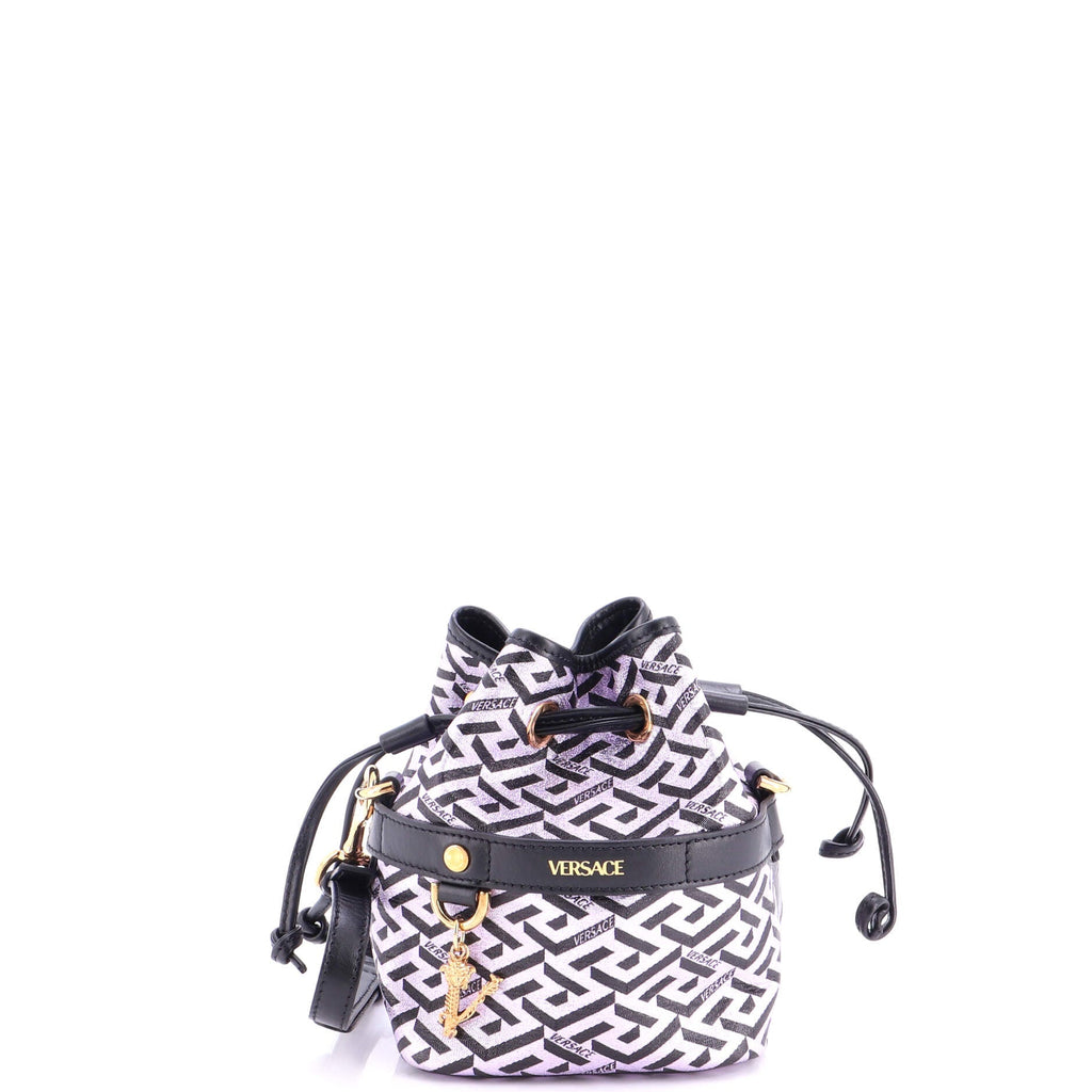 La Greca Bucket Bag Printed Coated Canvas Mini