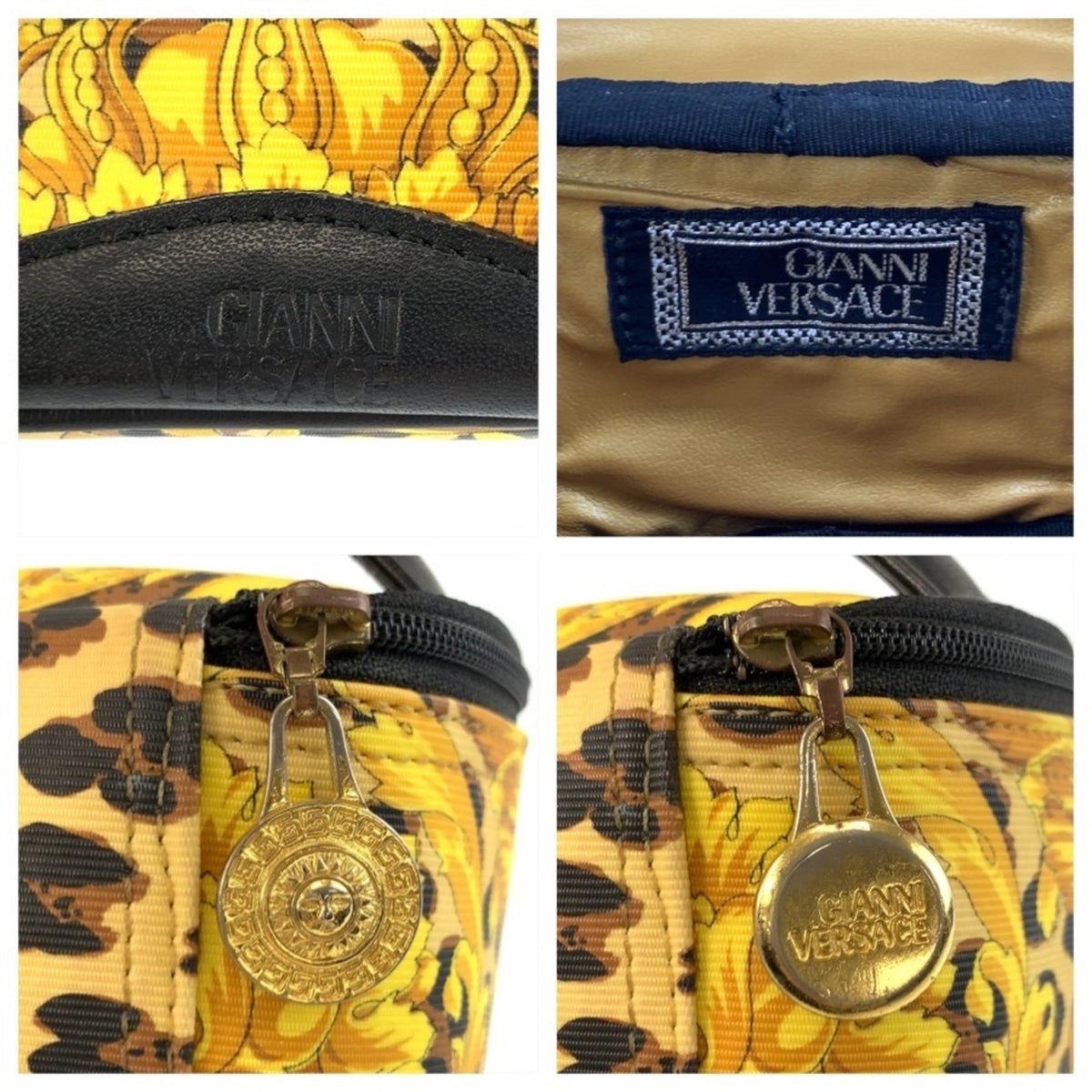 Versace yellow Pvc Handbag Pouch Vanity Bag (Pre-Owned)