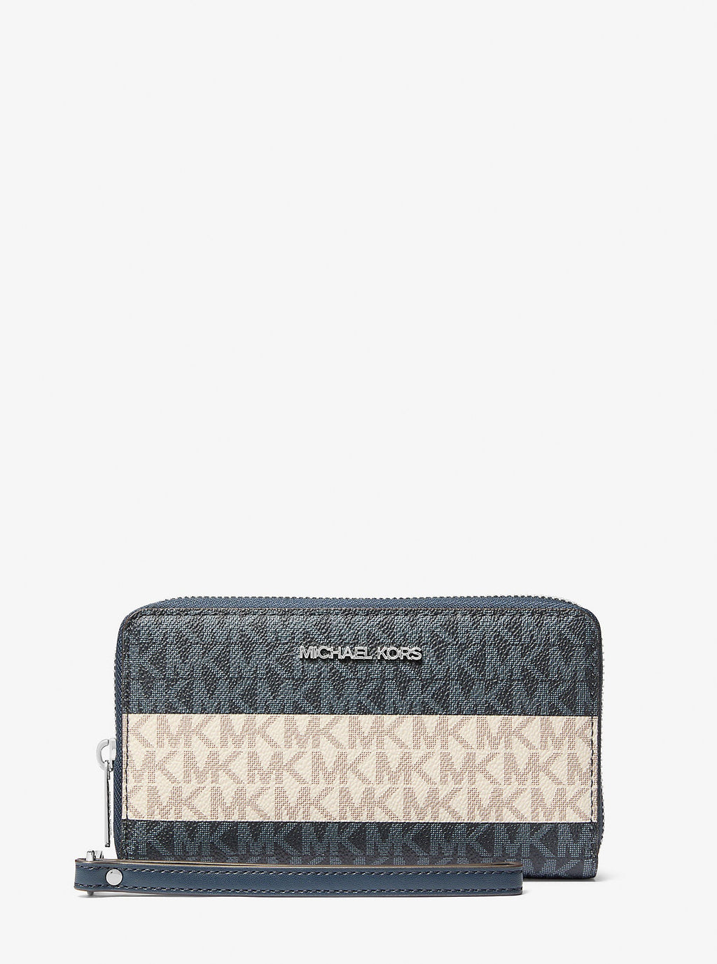 Jet Set Travel Large Striped Signature Logo Smartphone Wallet
