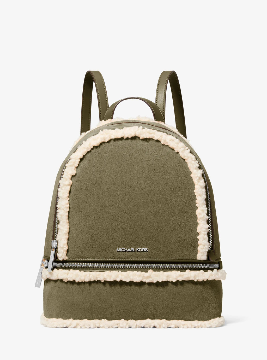 Rhea Medium Suede and Faux Shearling Backpack