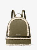 Rhea Medium Suede and Faux Shearling Backpack