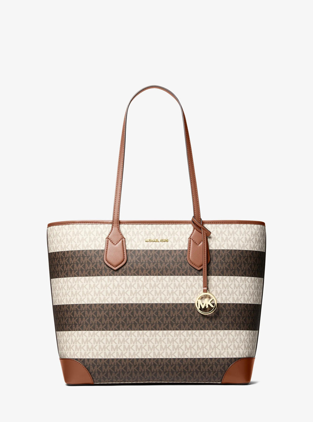 Eva Large Striped Signature Logo Tote Bag