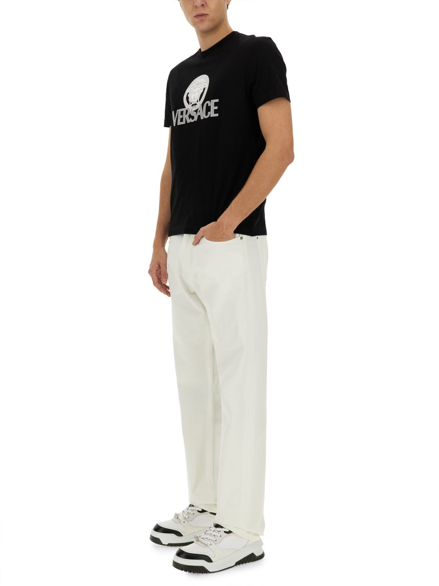 Black Jersey Graphic Cotton T-Shirt