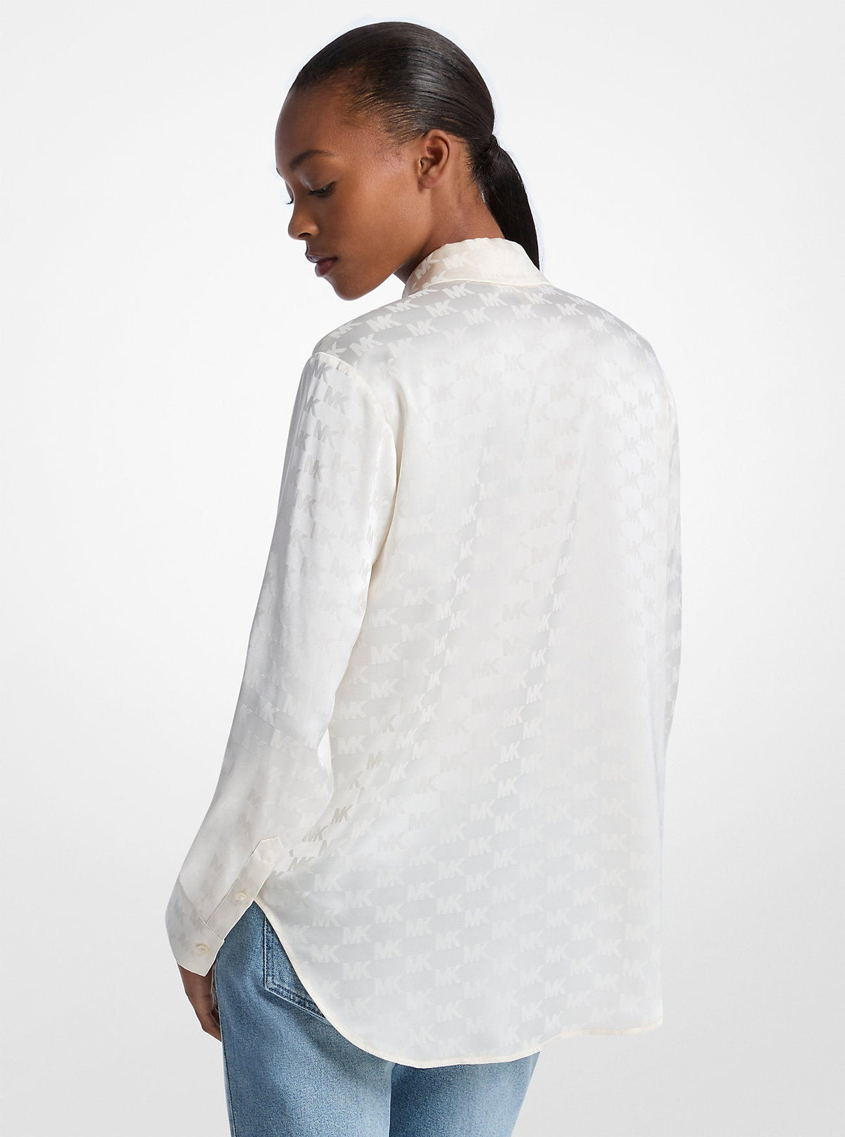 Logo Jacquard Satin Shirt