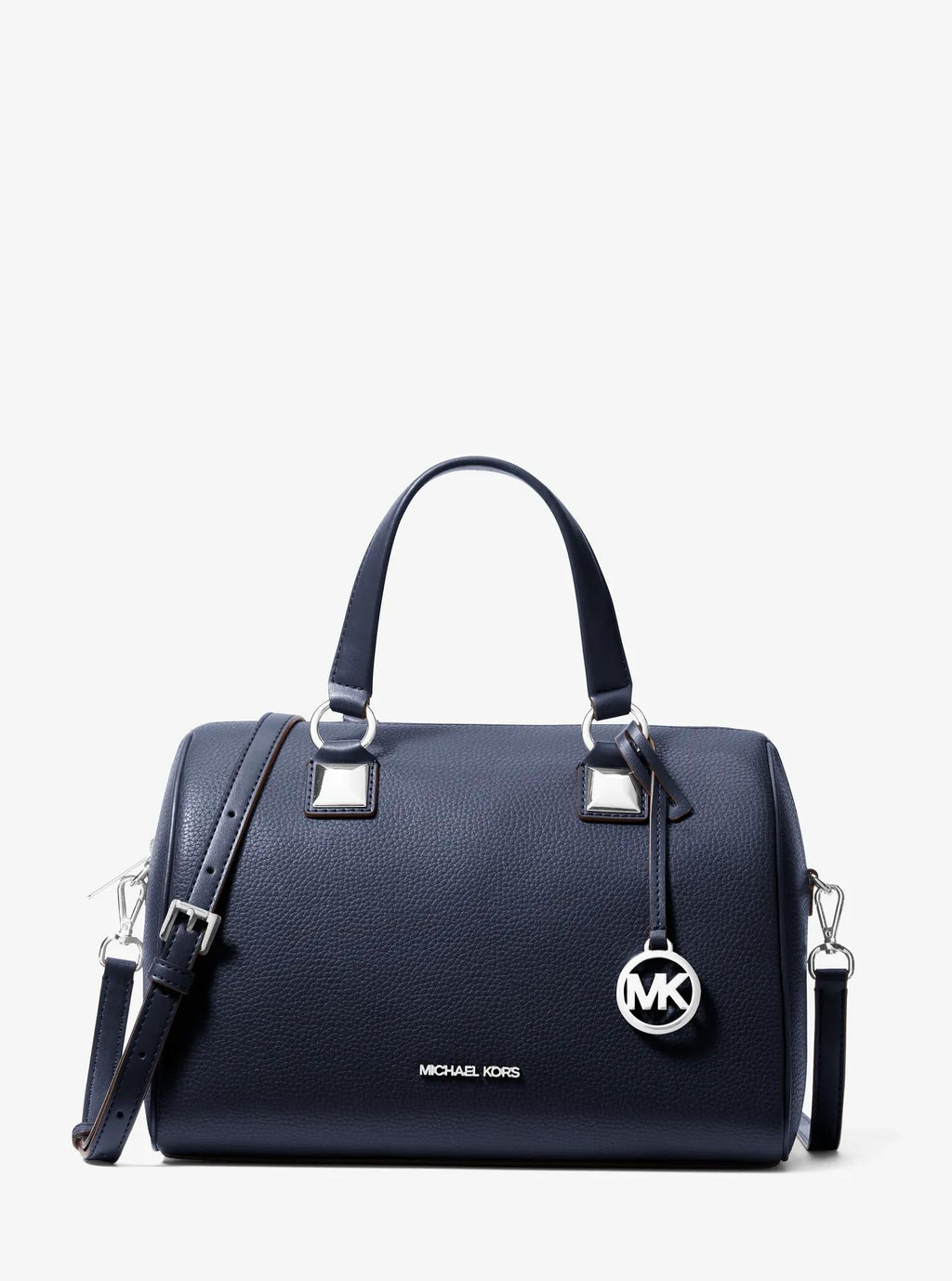 Grayson Medium Pebbled Leather Duffel Crossbody Bag