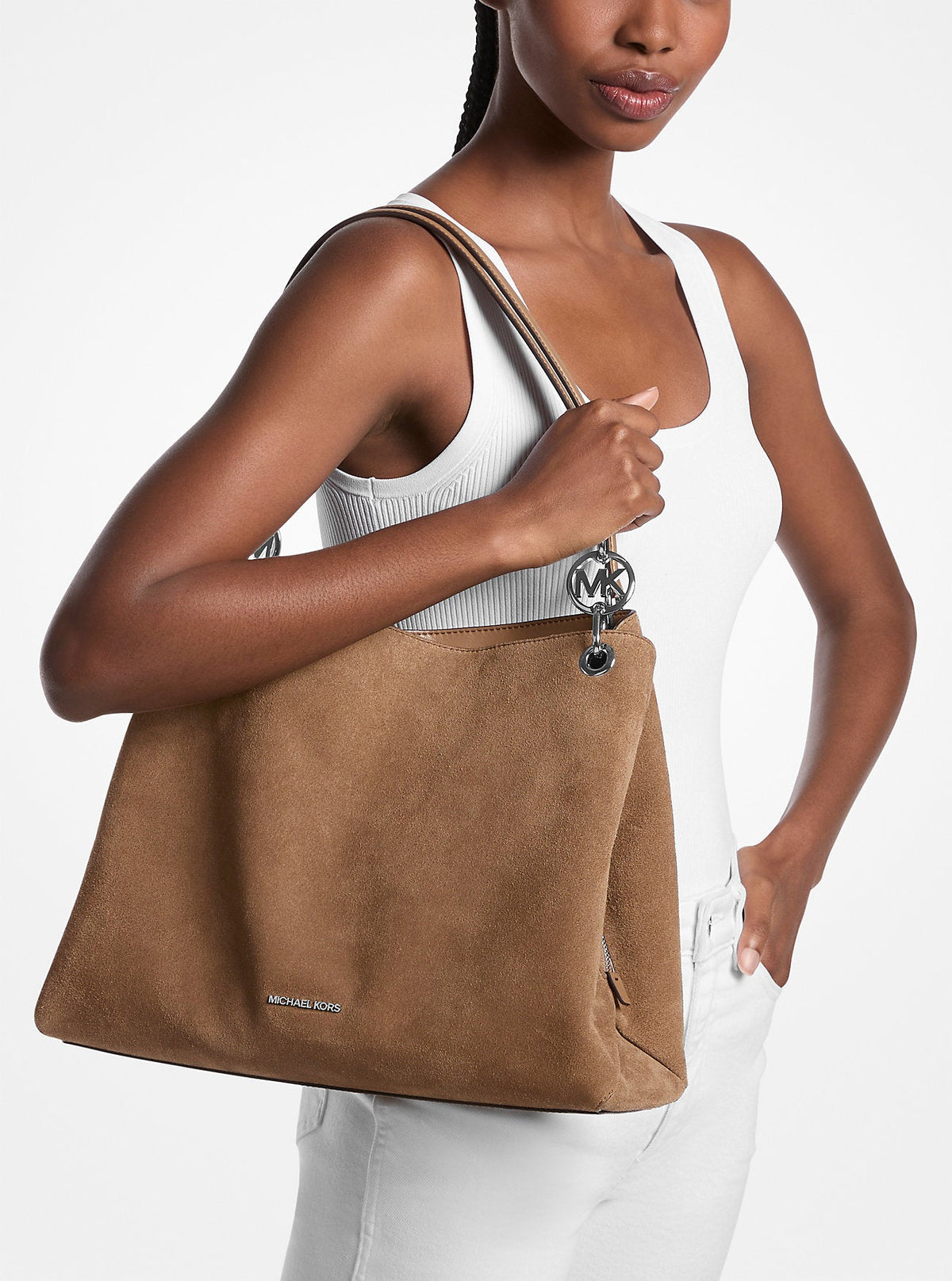 Christina Large Suede Shoulder Bag