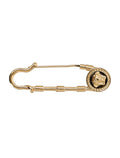 Elongated Safety Pin Brooch with Medusa Emblem