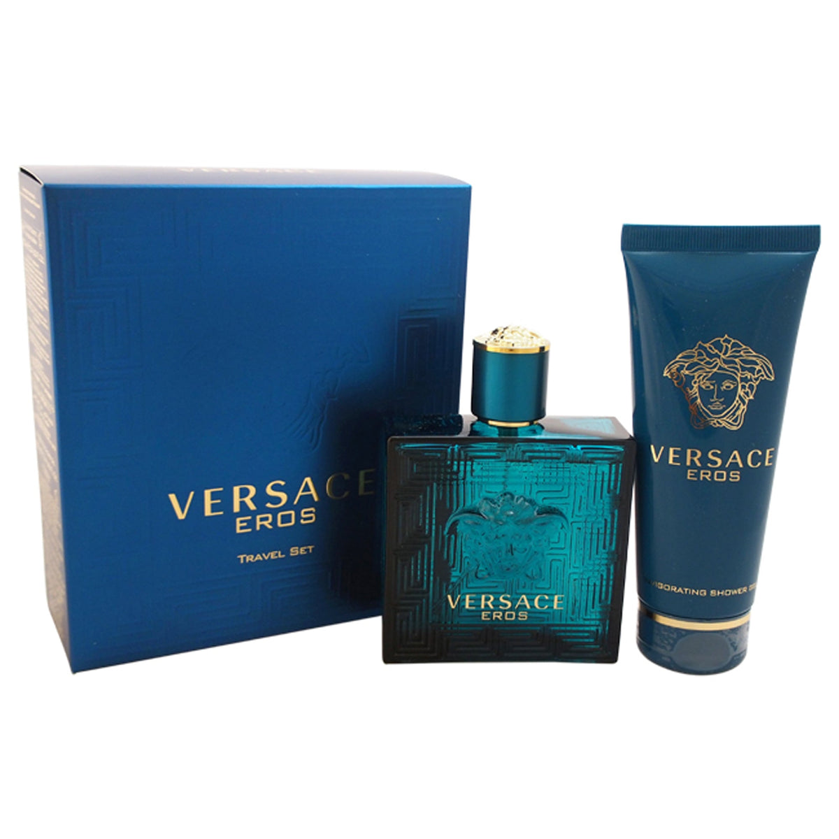 Versace Eros by Versace for Men - 2 Pc Gift Set 3.4oz EDT Spray, 3.4oz Shower Gel