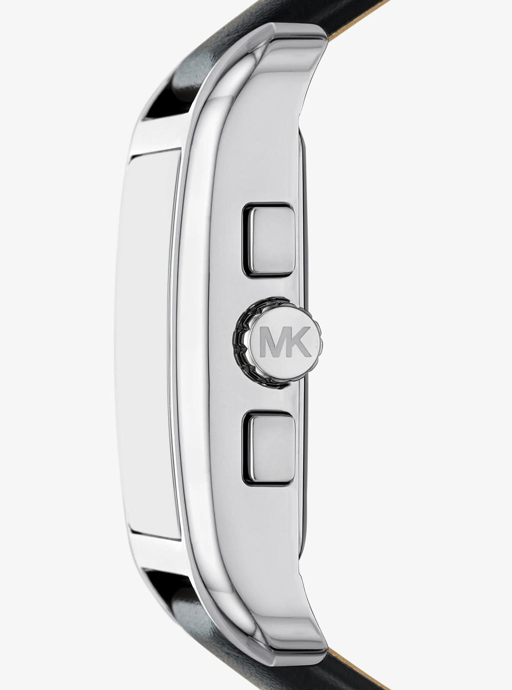 Monroe Silver-Tone and Leather Watch
