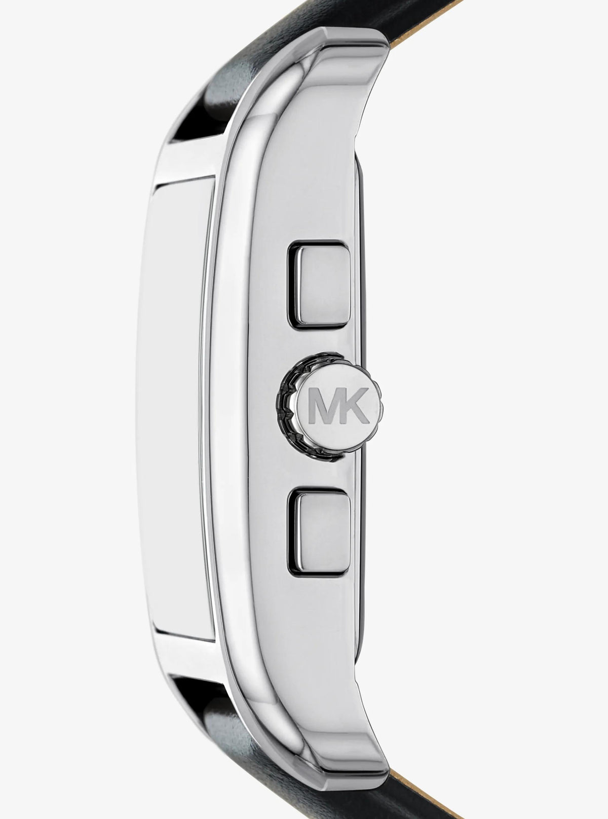 Monroe Silver-Tone and Leather Watch