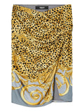 Grey Cheetah Print Midi Skirt