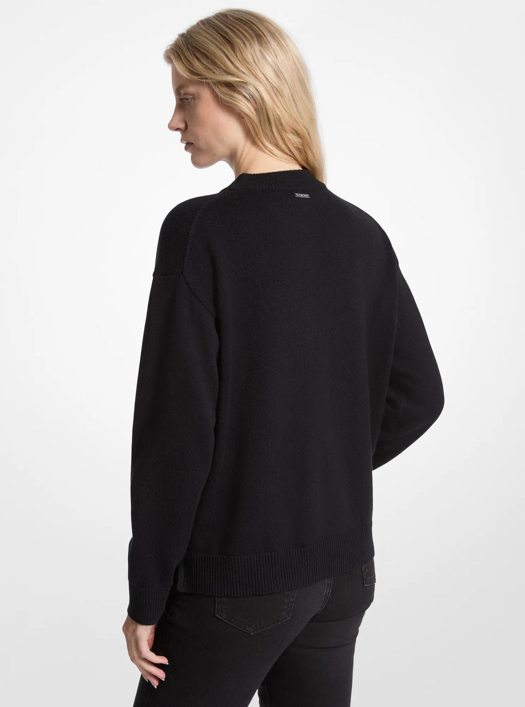 Embellished Logo Cotton Blend Sweater