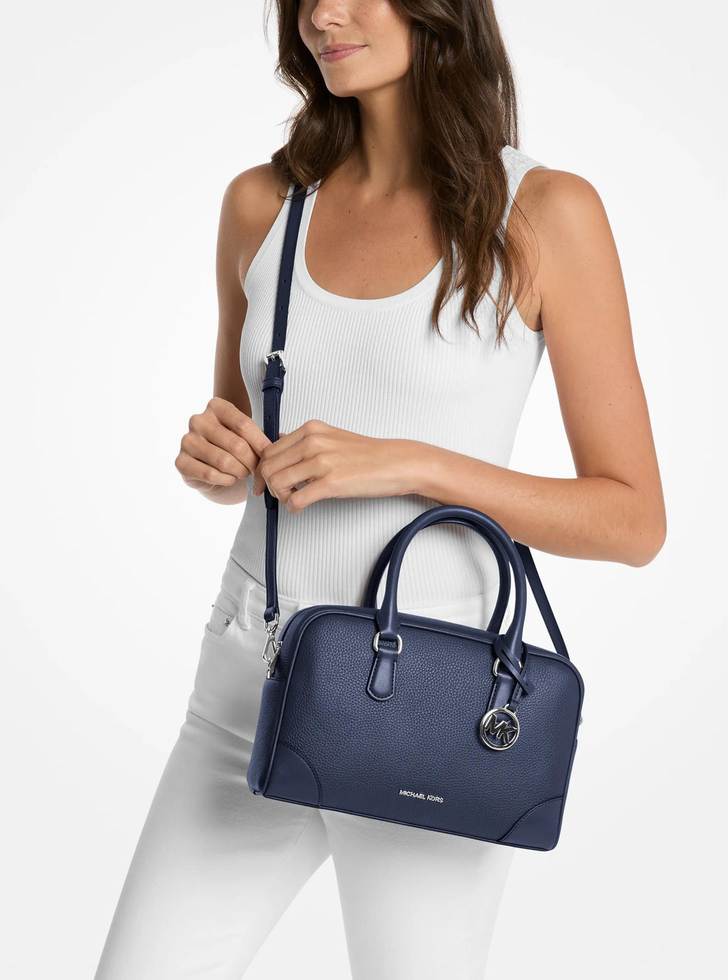 Thompson Medium Pebbled Leather Satchel