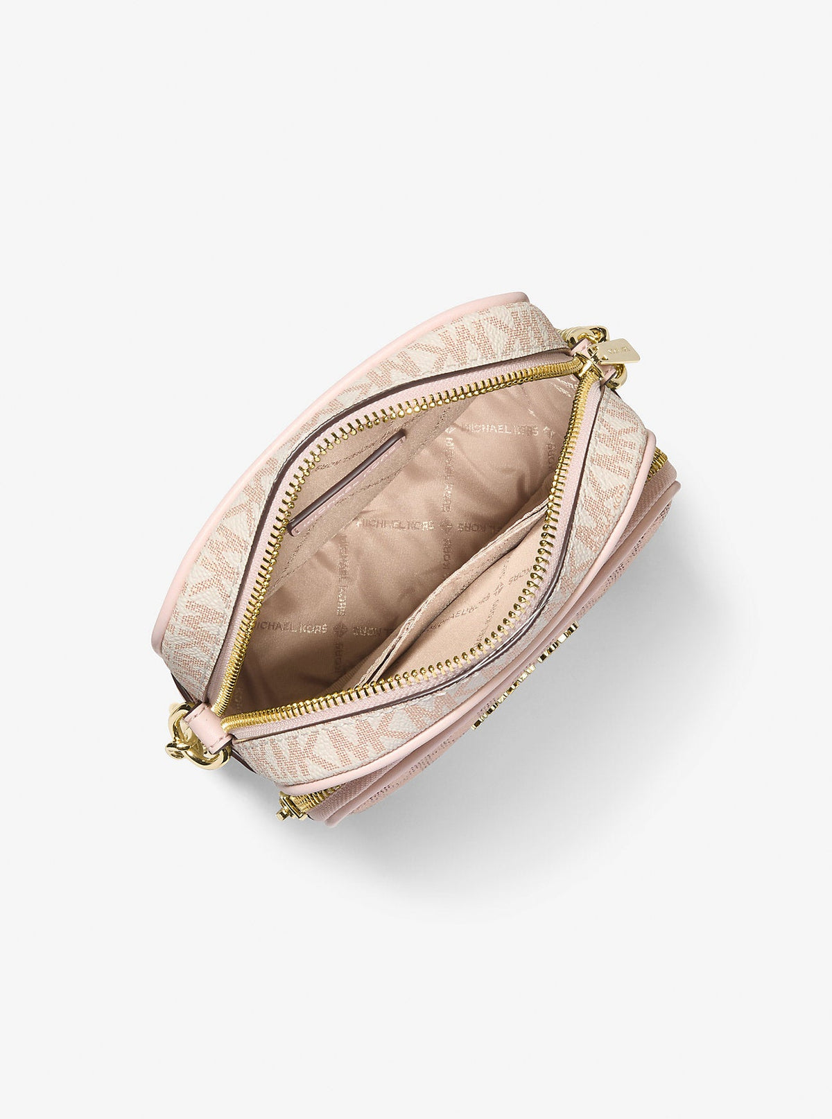 Jet Set Medium Metallic Signature Logo Crossbody Bag