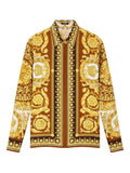 Barocco Print Gold-Tone Long-Sleeved Top
