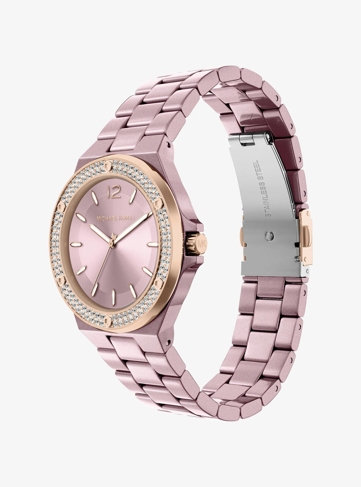 Mini Lennox Pav� Pink-Tone Watch