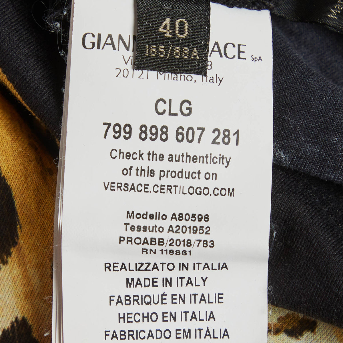 Versace Black Printed Jersey Short Sleeve T-Shirt