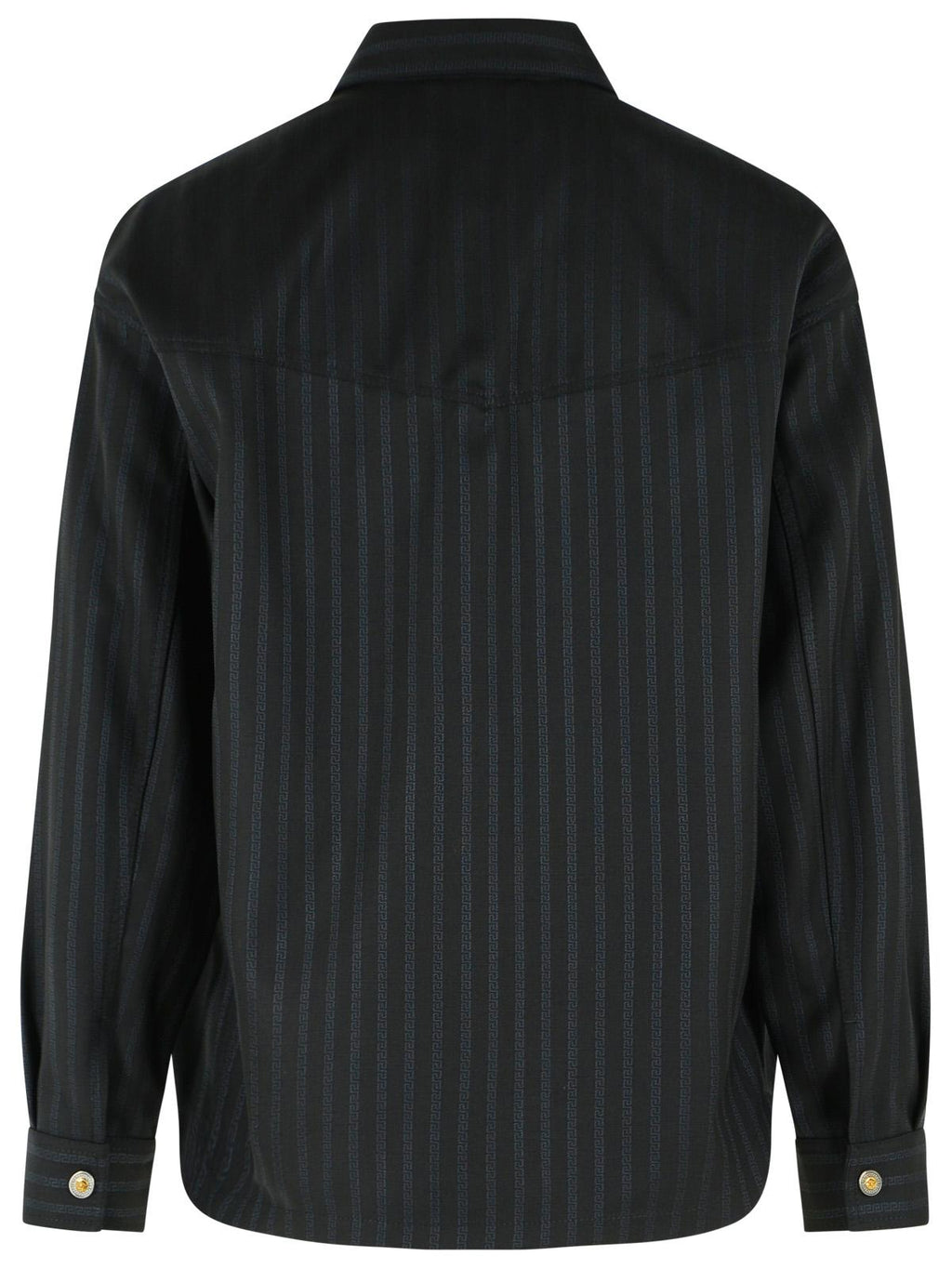 Black Jacquard Medusa Button Wool Blazer