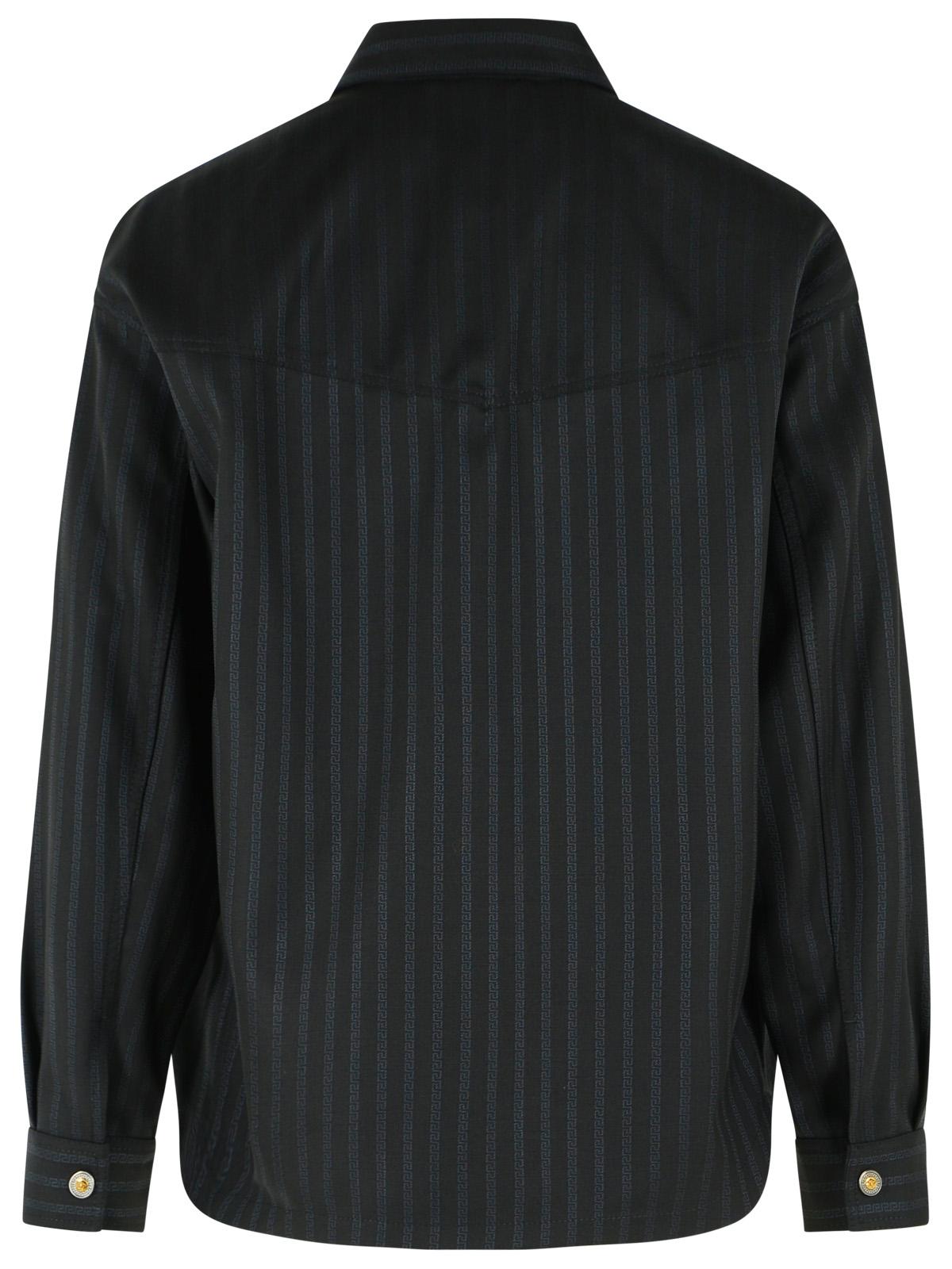 Black Jacquard Medusa Button Wool Blazer