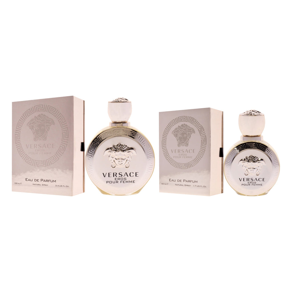 Versace Eros Pour Femme Kit by Versace for Women - 2 Pc Kit 3.4oz EDP Spray, 1.7oz EDP Spray
