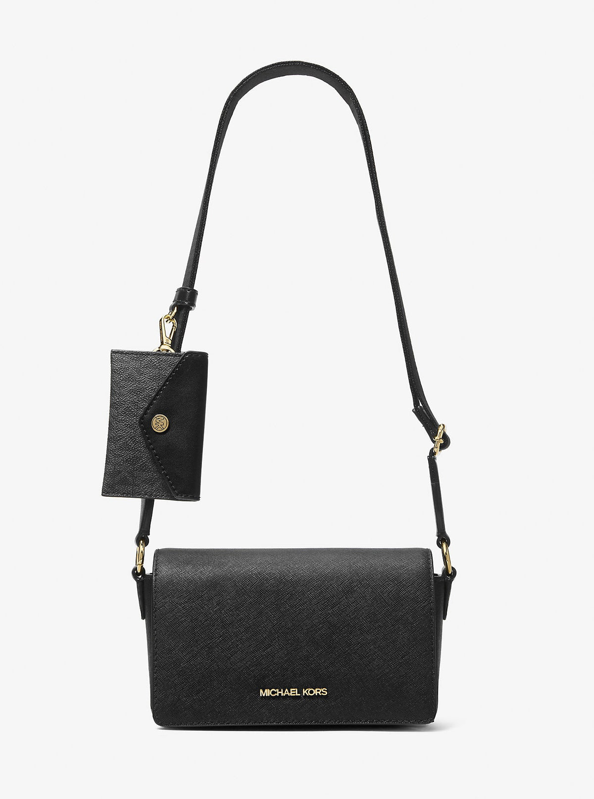 Vincent Small Saffiano Leather Crossbody Bag with Signature Logo Card Case