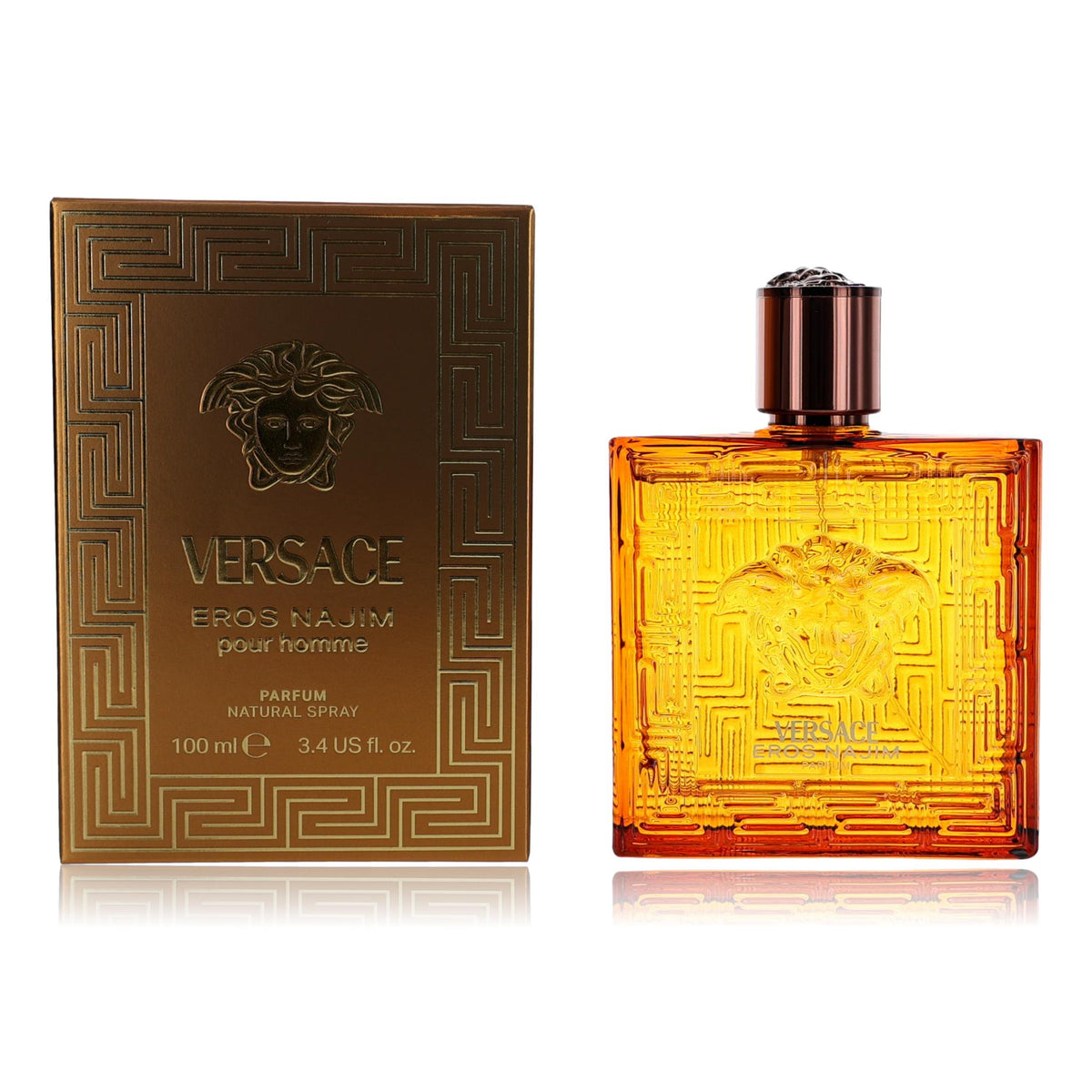 2Pcs Combo Set Eros Najim by Versace, 3.4 oz Parfum Spray for Men