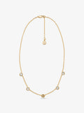 Logo Bezeled Pavé Necklace