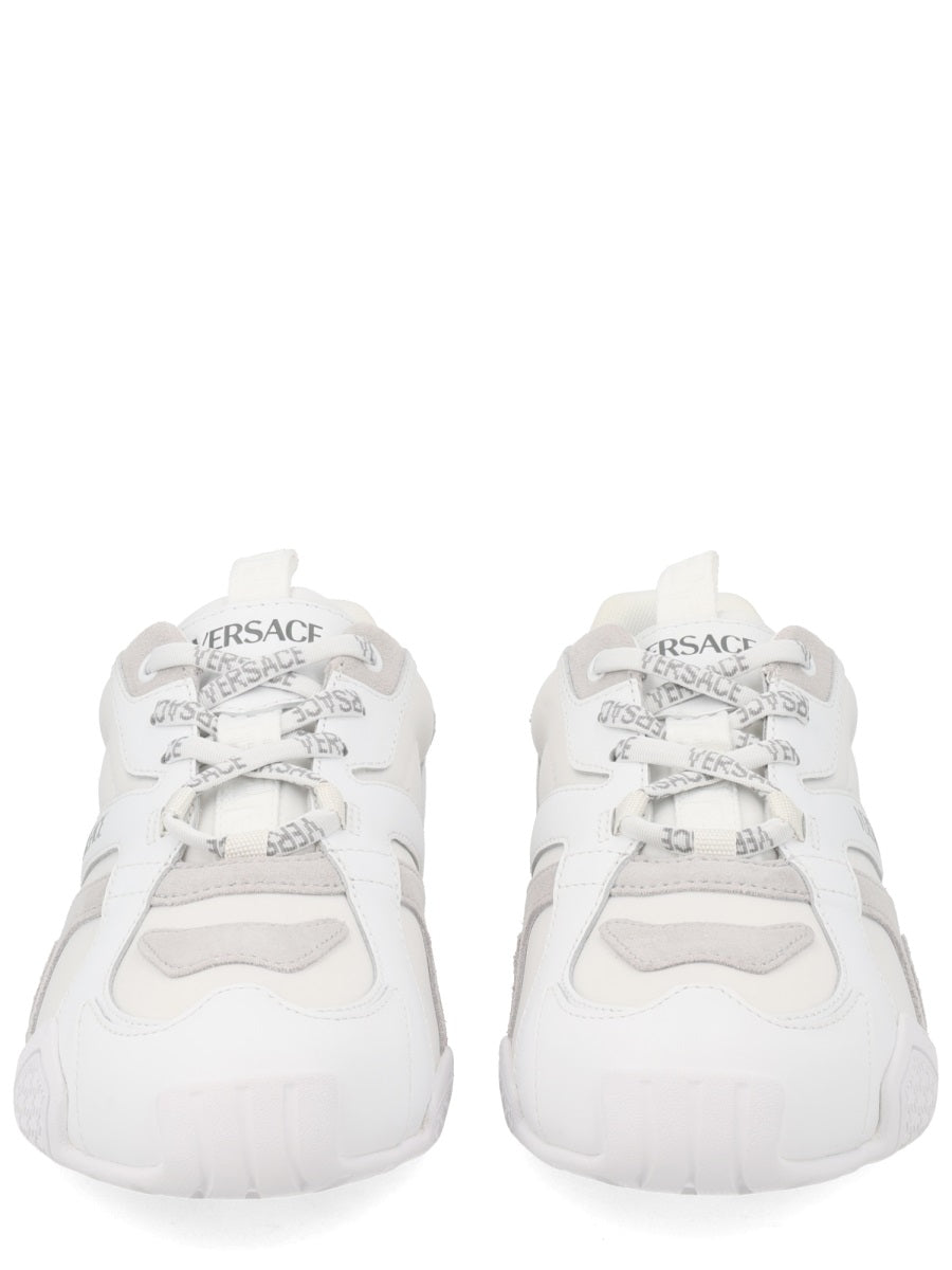 White Galaxia Layered Calf Leather Sneakers