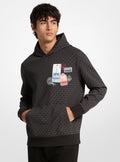 Embellished Signature Logo Cotton Blend Hoodie