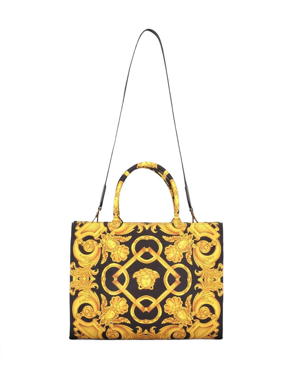 Women's Medusa Barocco Canvas Tote Bag In Black