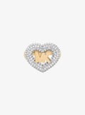 Logo and Pavé Heart Ring