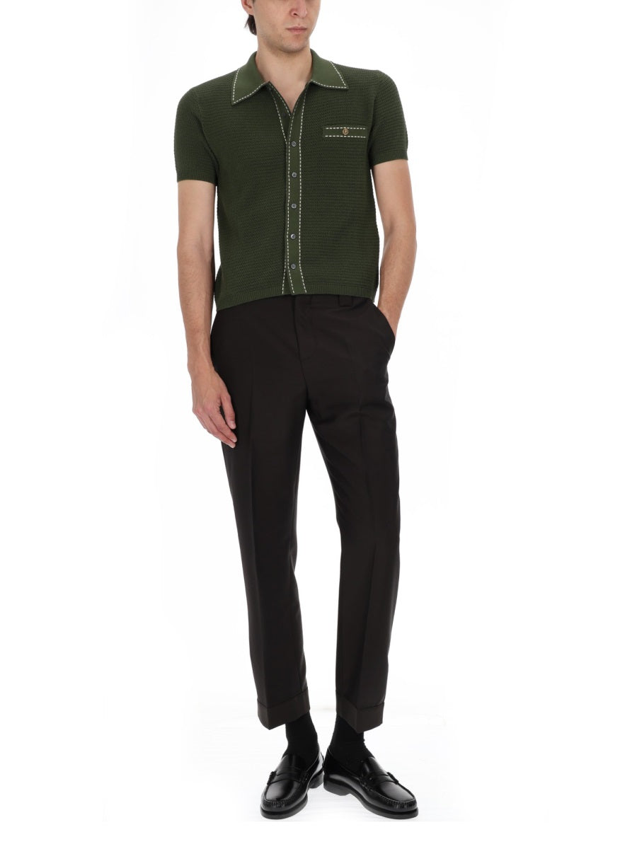 Tailored Pressed Creases Wool Mohair Trousers