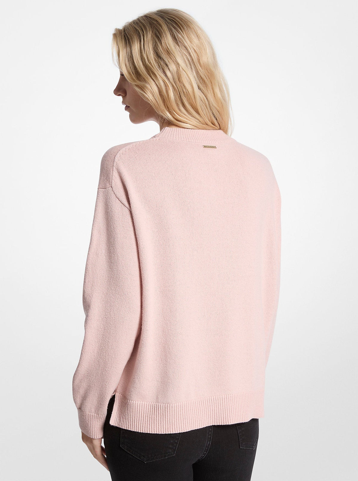 Embellished Logo Cotton Blend Sweater