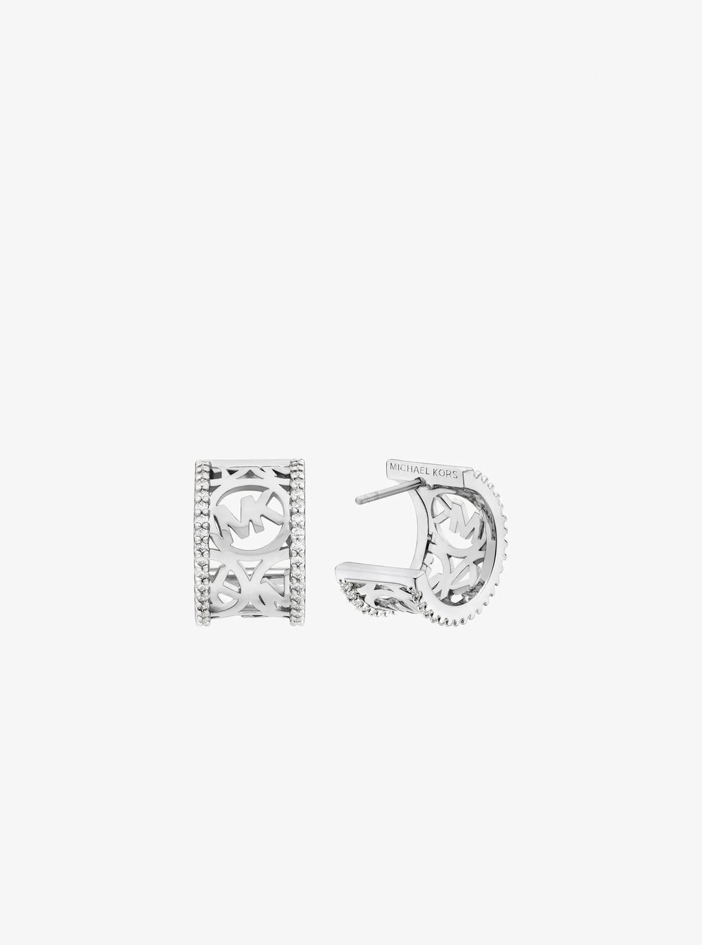 Pavé Logo Huggie Earrings