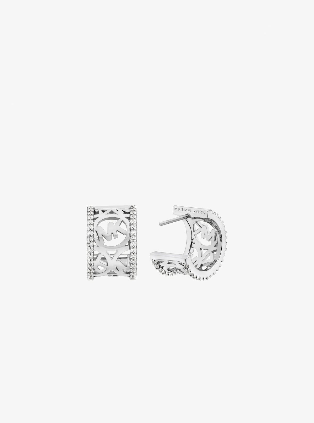 Pavé Logo Huggie Earrings