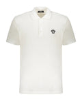 Versace Embroidered Cotton Polo Shirt - White