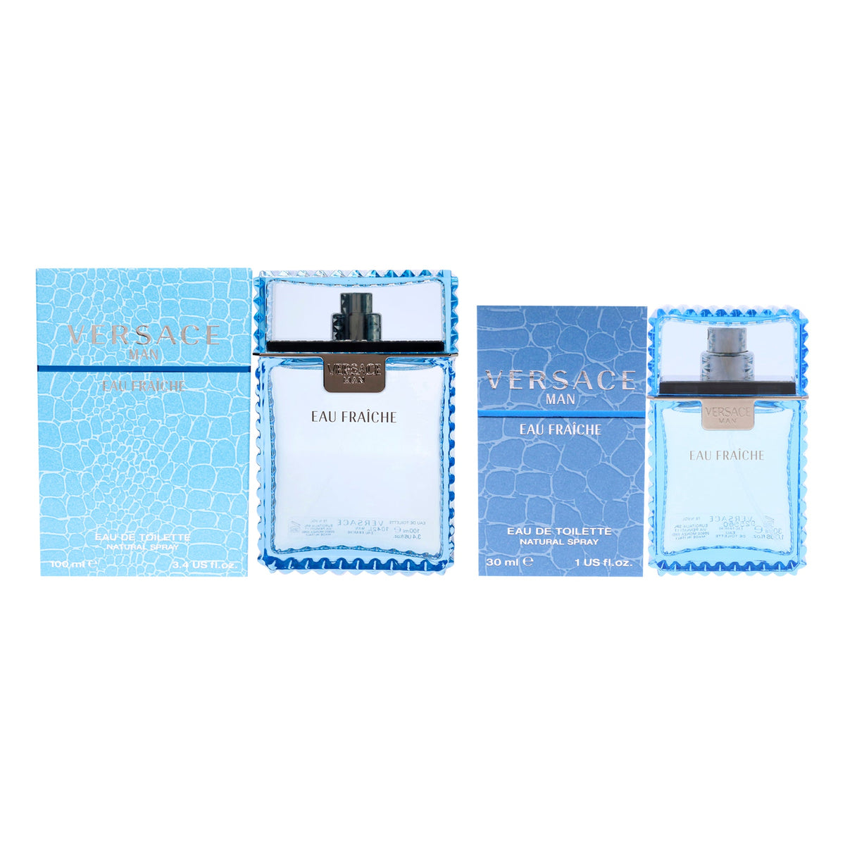 Versace Man Eau Fraiche Kit by Versace for Men - 2 Pc Kit 3.4oz EDT Spray, 1oz EDT Spray