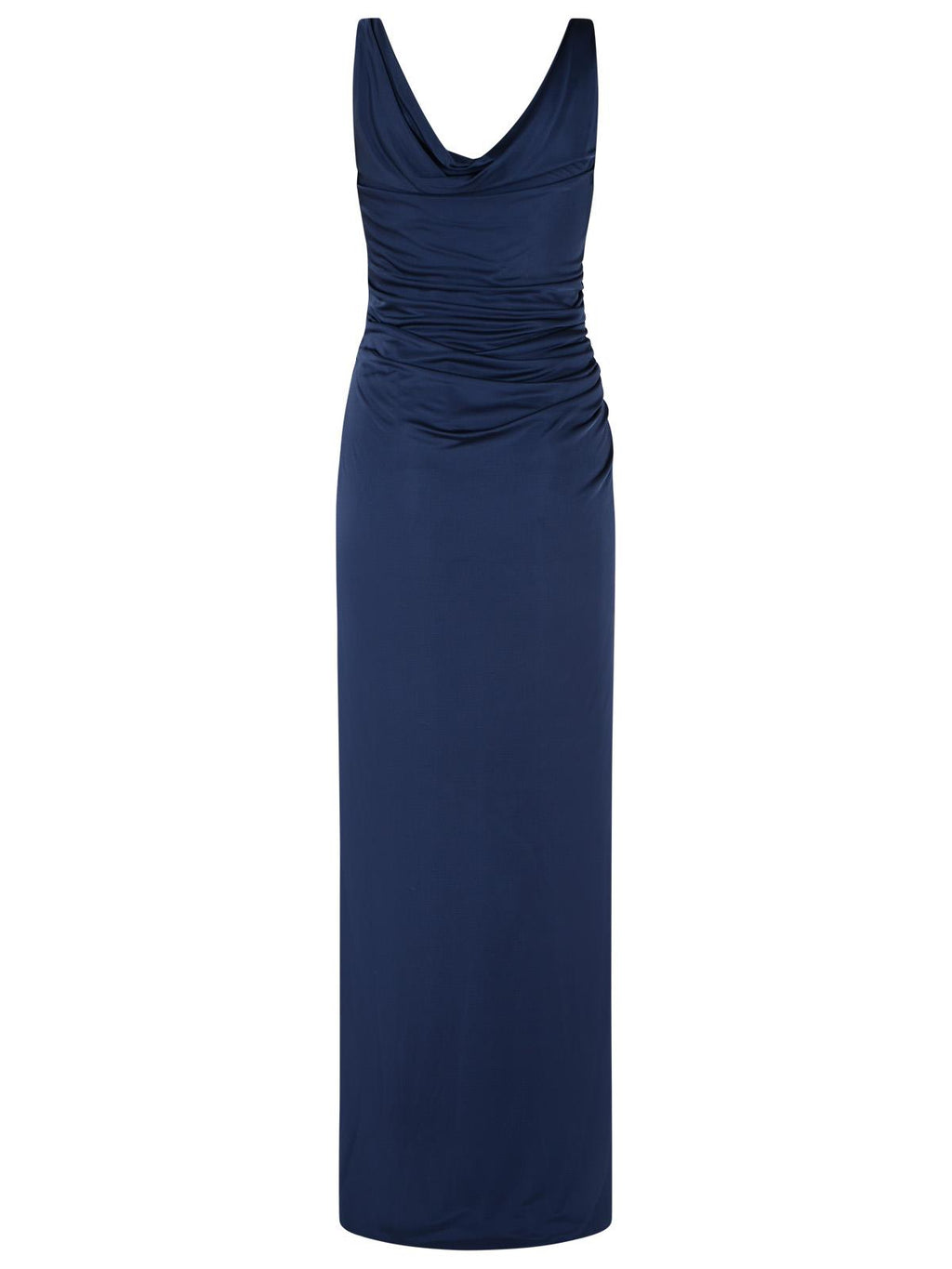 Blue Medusa Detail Viscose Gown Evening Dress
