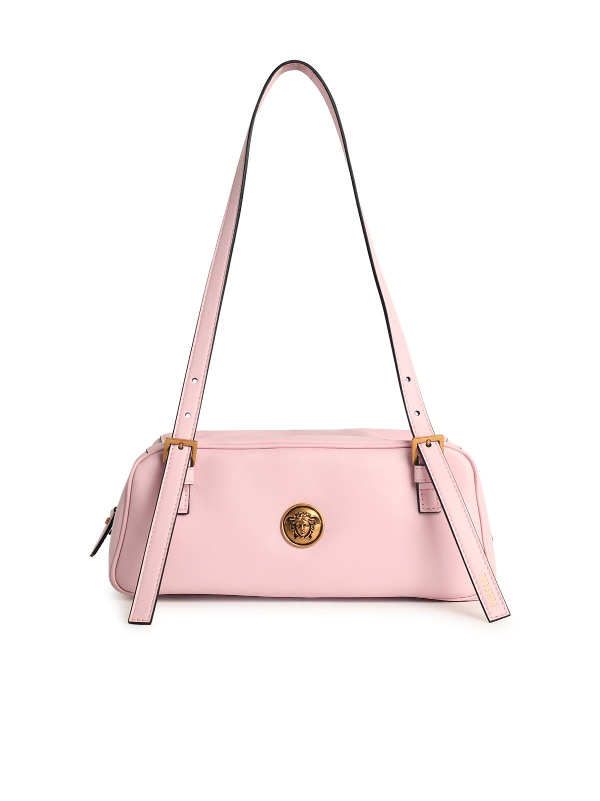 'Emblème' Pink Nappa Leather Bowling Bag