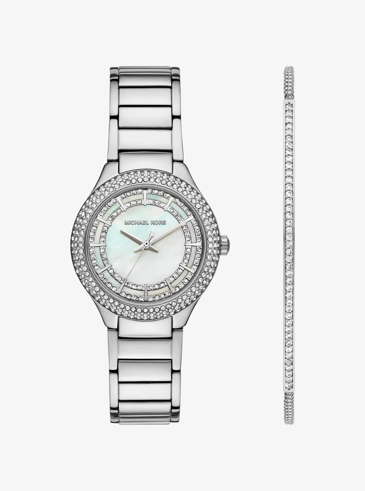 Mini Sylvia Pavé Silver-Tone Watch and Bracelet Gift Set