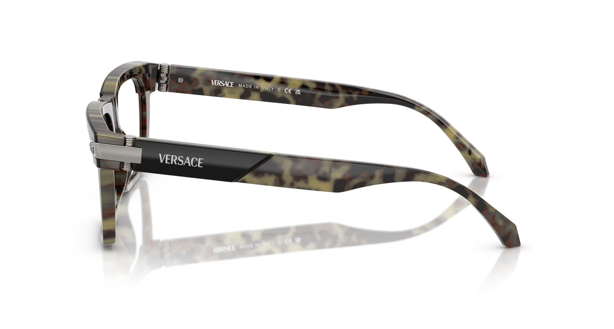 0ve3354 Oversized Square Frame Tortoiseshell Versace Eyeglasses