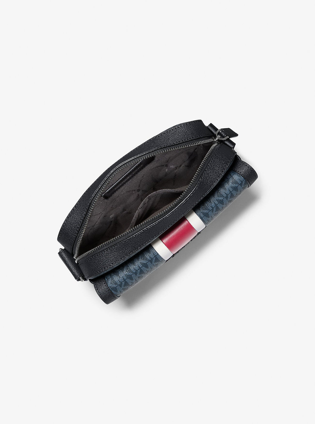 Cooper Medium Signature Logo Stripe Camera Crossbody Bag