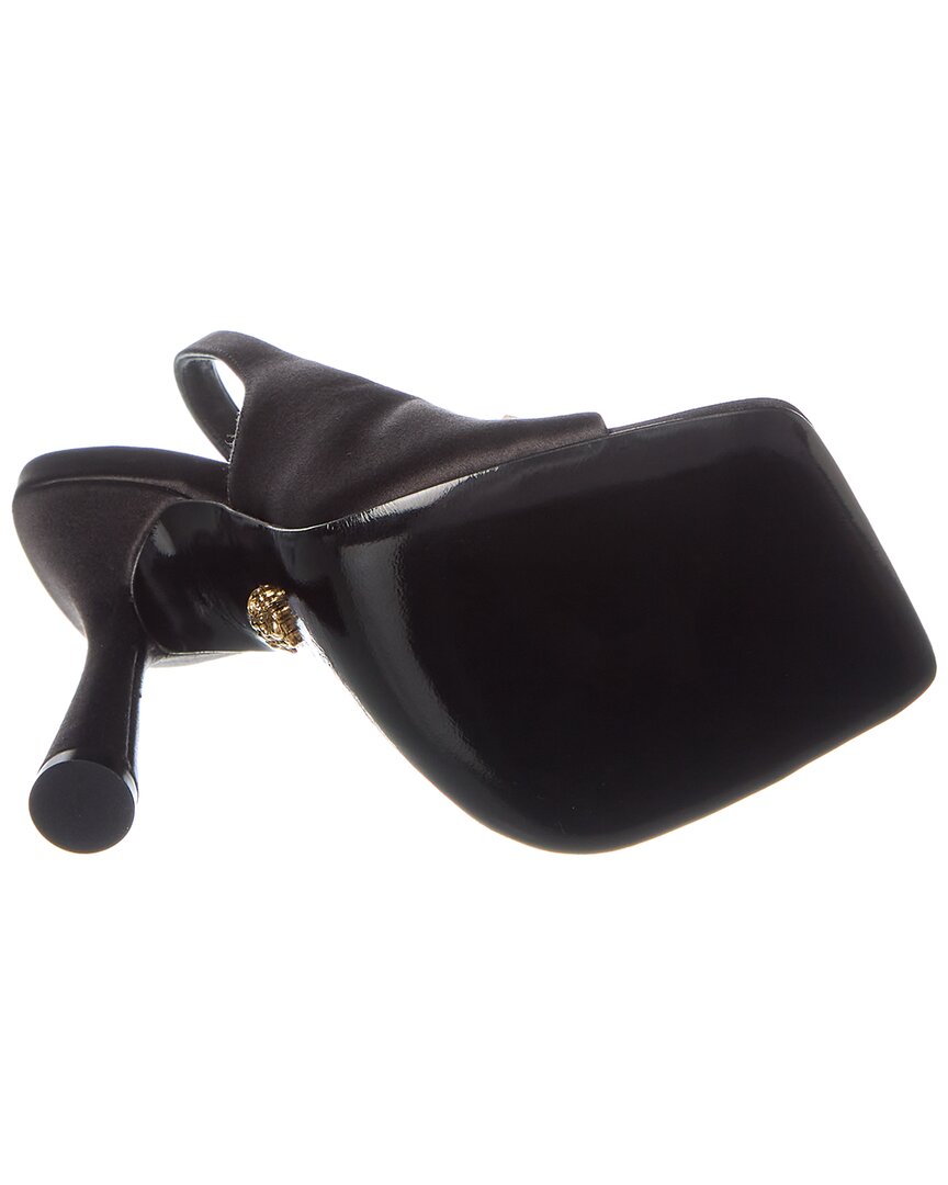 Versace Medusa Plaque Satin Slingback Sandal