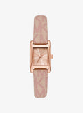 Petite Monroe Rose Gold-Tone and Logo Strap Watch